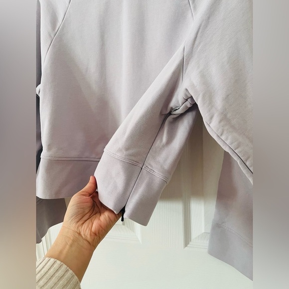 Lilac On-Running Cotton Mock Neck Sweatshirt with Zipper Side Slits Size XS - Picture 6 of 10